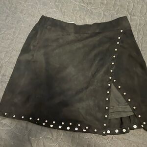Suede black skirt with built in shorts